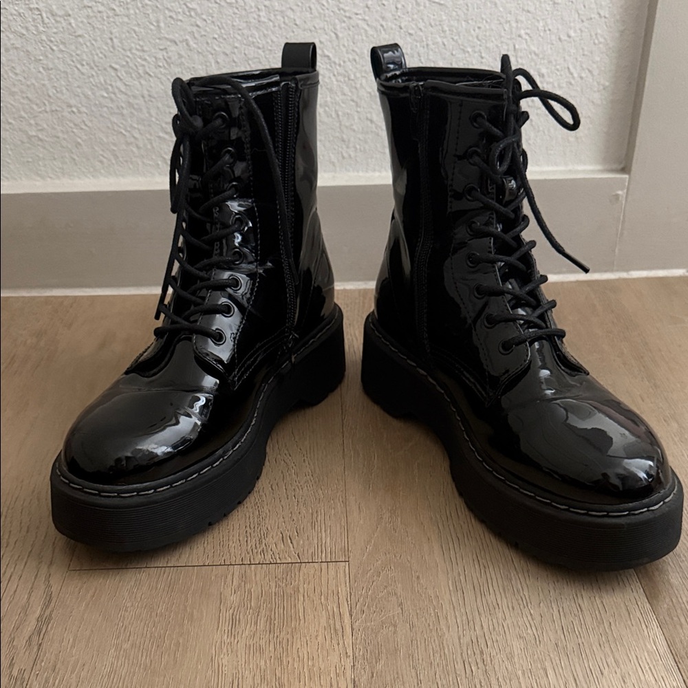Steve Madden Black Combat Boots